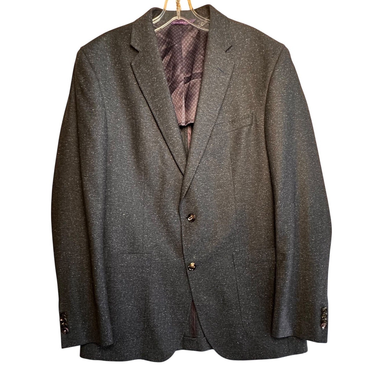 Ted Baker Endurance Wool Silk Flecked Blazer Sport Coat Navy 42l